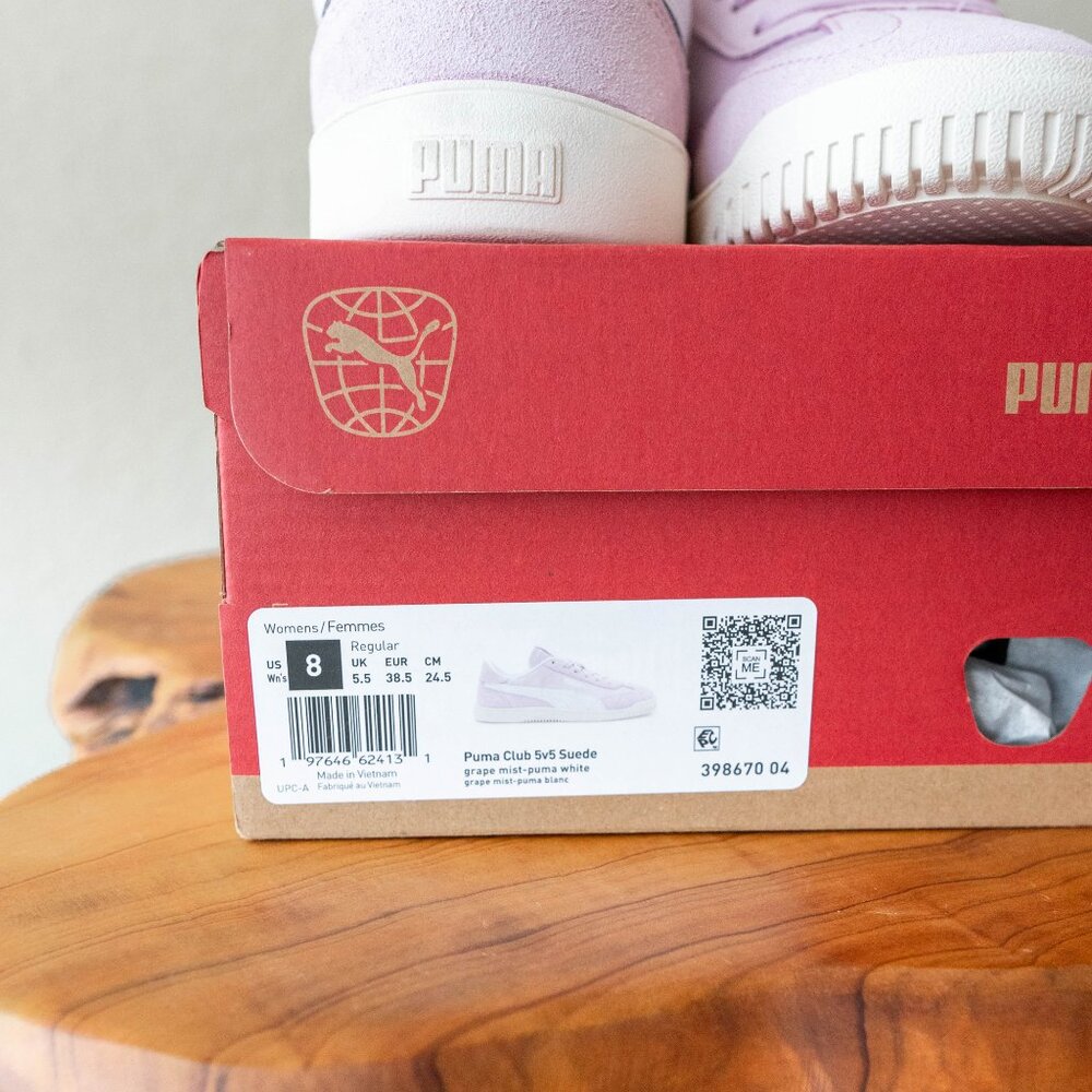 NIB Puma Club 5v5 Size 8 Grape Mist Suede Style# 398670-04 Athletic Shoes - Picture 2 of 11